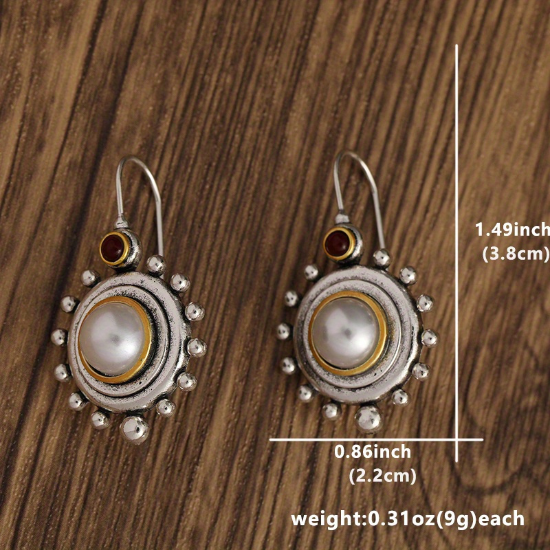 vintage baroque earrings temperament earrings classical elegant drop hook earrings silver color earrings details 0