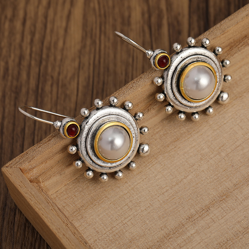 vintage baroque earrings temperament earrings classical elegant drop hook earrings silver color earrings details 2