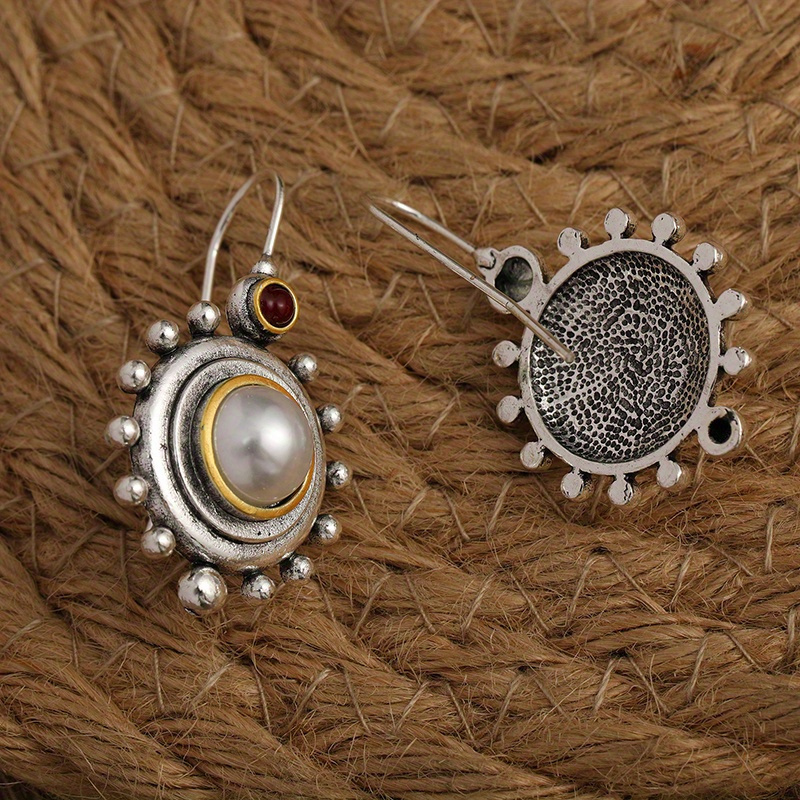 vintage baroque earrings temperament earrings classical elegant drop hook earrings silver color earrings details 3