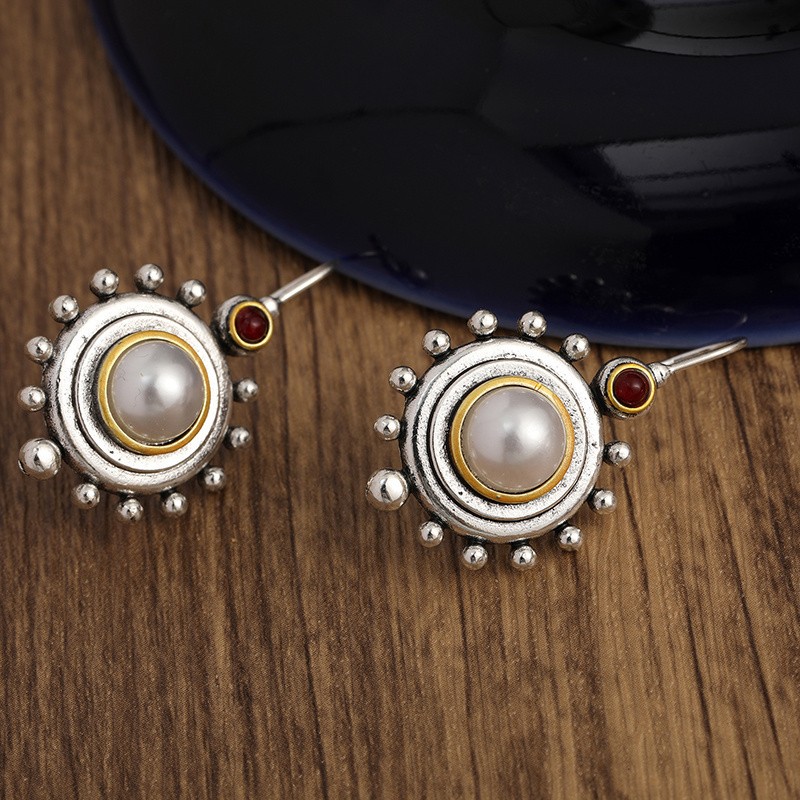 vintage baroque earrings temperament earrings classical elegant drop hook earrings silver color earrings details 5