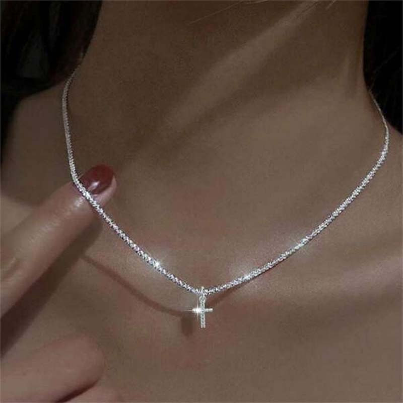 1 pc dainty cross pendant necklaces for women cute faith cross necklace cross necklace minimal everyday jewelry gift details 1