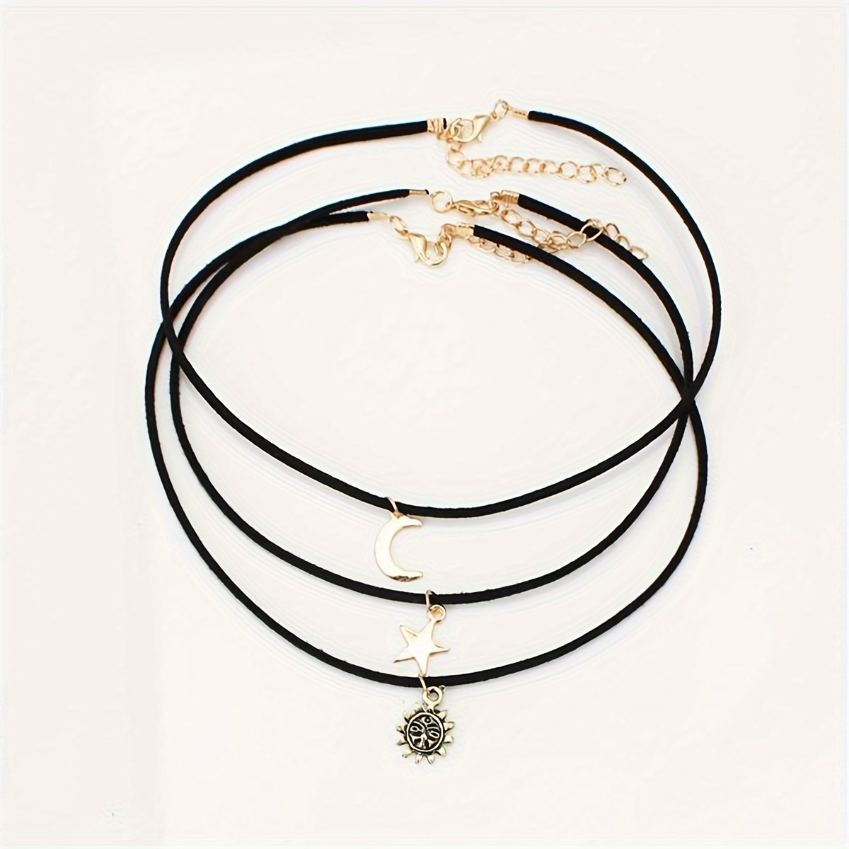 3 strands fashion patch neck necklace female multi element pendant hip hop personality sweet cool versatile party style jewelry accessories details 2