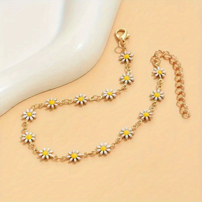 1pc cute chrysanthemum anklet perfect for summer daily accessories for teenagers girls ideal choice for gifts details 2