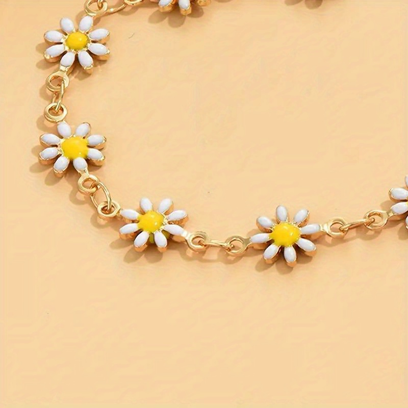 1pc cute chrysanthemum anklet perfect for summer daily accessories for teenagers girls ideal choice for gifts details 4