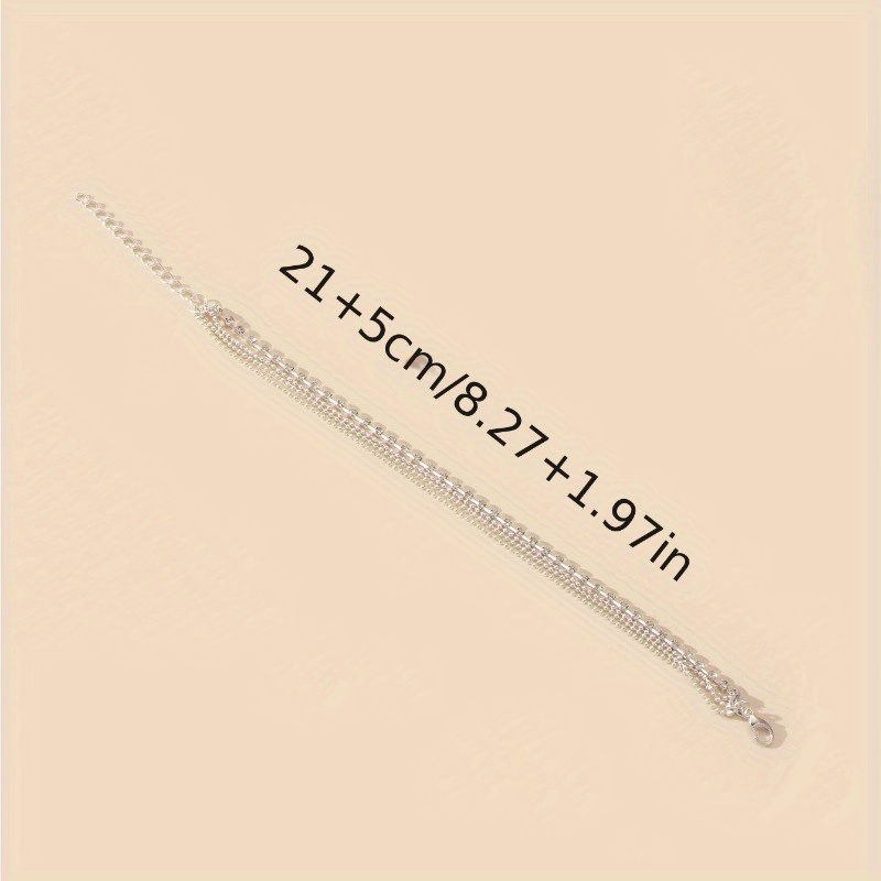 bohemian style 3 layer anklet bracelet with sparkling rhinestones vintage multi strand foot jewelry for women adjustable beach accessories details 4