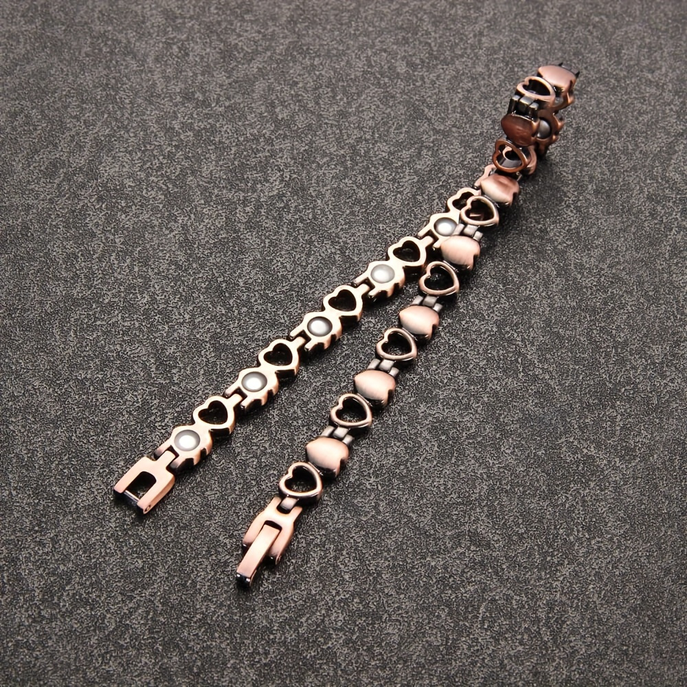2pc magnetic   copper ankle bracelet for women 99 99 pure copper with magnets for feet ankles heart shape details 0